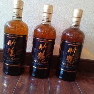 3本Nikka 竹鶴 ピュアモルト ウイスキー旧ラベル 43度 700ml-