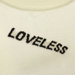 LOVELESS - ラブレス 総柄 ニット 36 ホワイト×ブラック LOVELESS 長袖