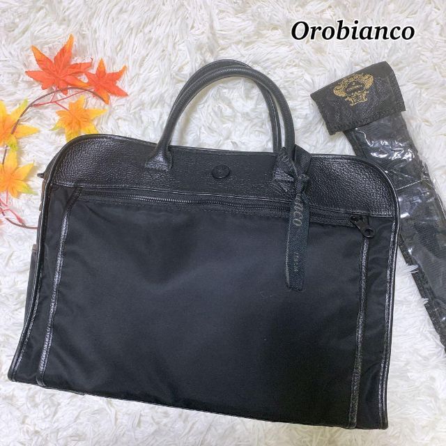 極美品】Orobianco ビジネスバッグ 2way レザー ナイロン 黒-