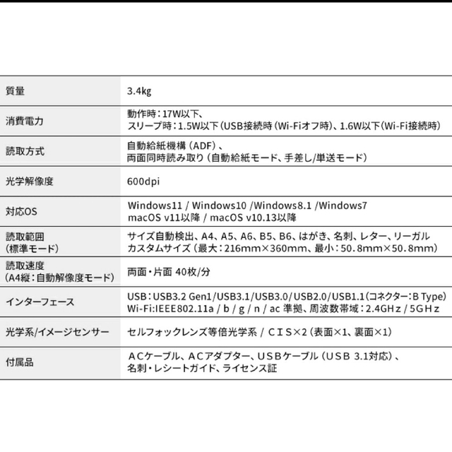 富士通(フジツウ)の【新品未開封】ScanSnap iX1600 FI-IX1600A  白 スマホ/家電/カメラの生活家電(その他)の商品写真