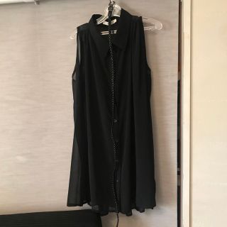 アズールバイマウジー(AZUL by moussy)のアズール　黒ノースリーブシャツ(シャツ/ブラウス(半袖/袖なし))