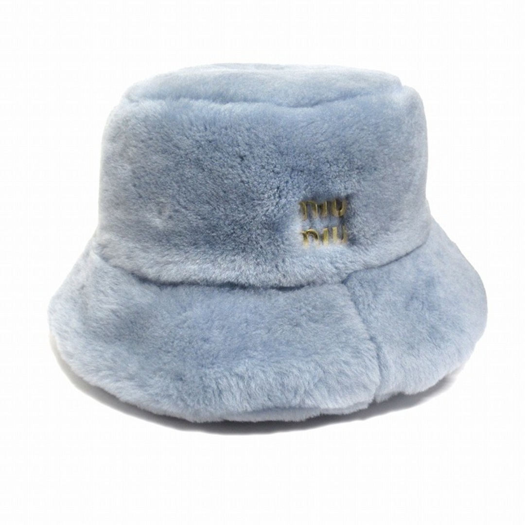美品 22aw ミュウミュウ シアリング シープファー バケット ハット ▼4