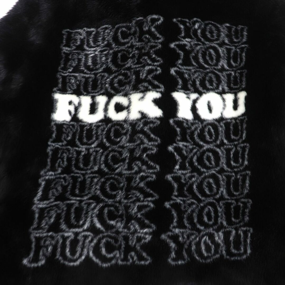 美品□17AW Supreme×HYSTERIC GLAMOUR シュプリーム ヒステリックグラマー Fuck You Faux Fur Coat フェイクファーコート 黒 S 正規品　t10-st30316-623 4