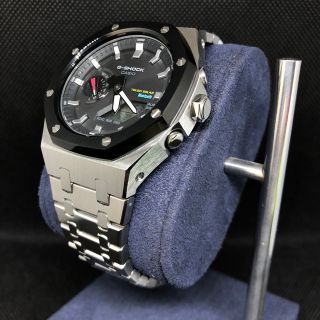 ジーショック(G-SHOCK)のGAB2100本体付き ステンレスベルトセット カシオーク カスタム Gショック(腕時計(アナログ))