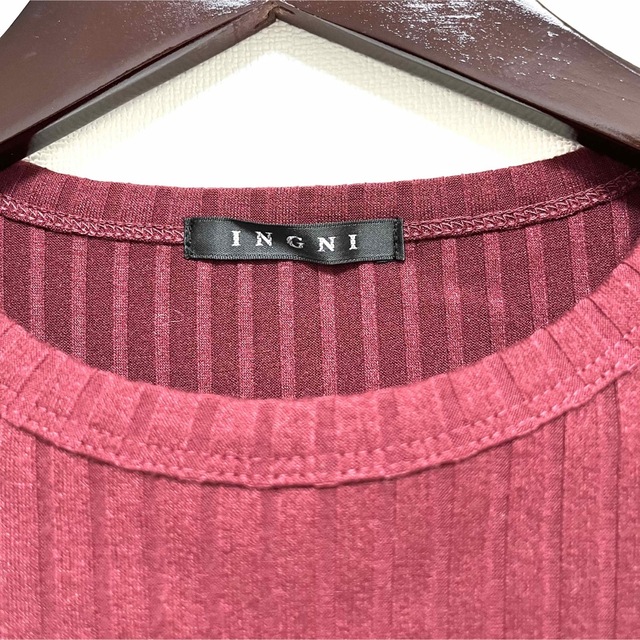 INGNI(イング)の【美品】INGNI イング ワンピース マキシワンピ レッド ボルドー レディースのワンピース(ロングワンピース/マキシワンピース)の商品写真