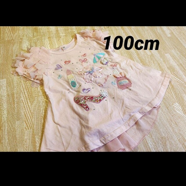 トップス　100cm　半袖　チュニック キッズ/ベビー/マタニティのキッズ服女の子用(90cm~)(Tシャツ/カットソー)の商品写真