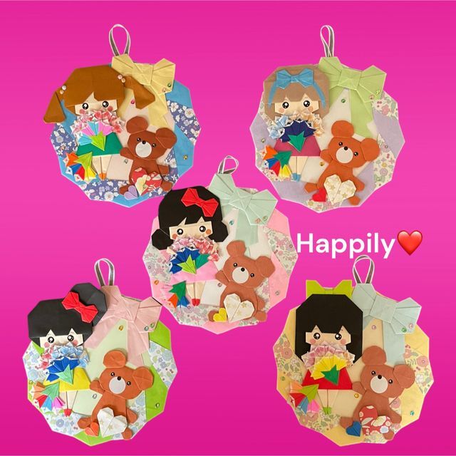 新品 【受注生産】母の日リース 折り紙ハンドメイド 保育園 幼稚園