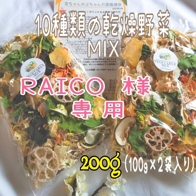 【10種類の乾燥野菜MIX】200g(100g×2袋入り) 食品/飲料/酒の食品(野菜)の商品写真