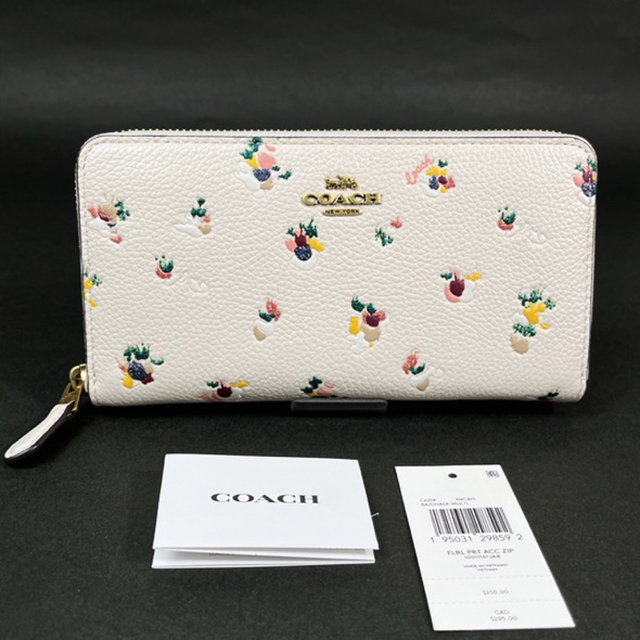 COACH フローラル プリント レザー 財布 長財布 C6314 花柄  新品