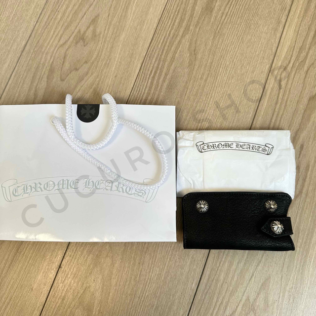 大人気☆ CHROME HEARTS デストロイレザー キーケース クロスボタン