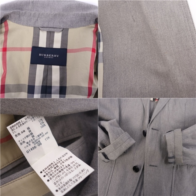 バーバリー ロンドン BURBERRY LONDON ジャケット ブレザー テーラードジャケット コットン リネン メンズ アウター M グレー