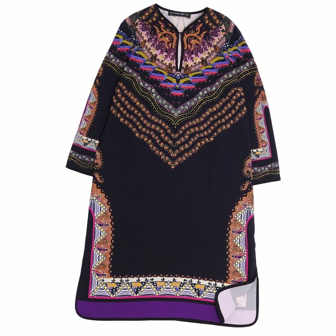 美品 エトロ ETRO ワンピース ドレス ロングスリーブ フレアスリーブ