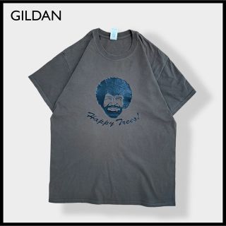 ギルタン(GILDAN)の【GILDAN】プリント Tシャツ 人物 アフロ 半袖 L ブラウン us古着(Tシャツ/カットソー(半袖/袖なし))