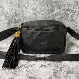 美品 シャネル CHANEL マトラッセ ミニショルダーバッグ レザー ブラック