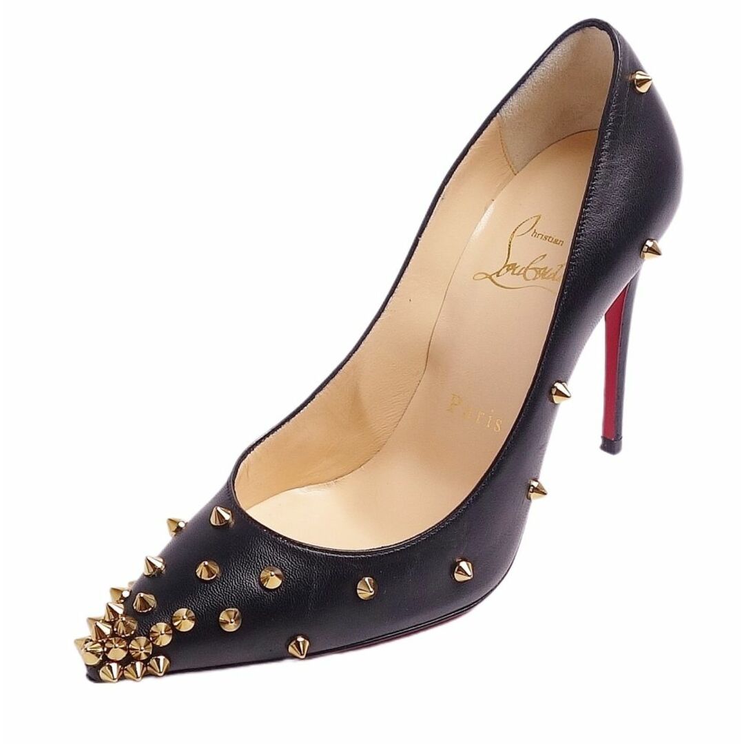 未使用 クリスチャンルブタン Christian Louboutin パンプス スタッズ カーフレザー ヒール シューズ 靴 レディース 34 1/2(21.5cm相当) ブラック