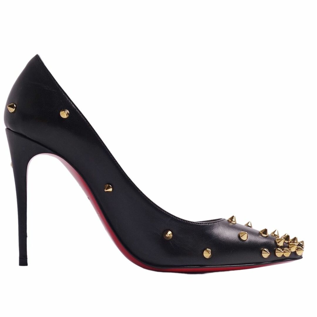 Christian Louboutin(クリスチャンルブタン)の未使用 クリスチャンルブタン Christian Louboutin パンプス スタッズ カーフレザー ヒール シューズ 靴 レディース 34 1/2(21.5cm相当) ブラック レディースの靴/シューズ(ハイヒール/パンプス)の商品写真