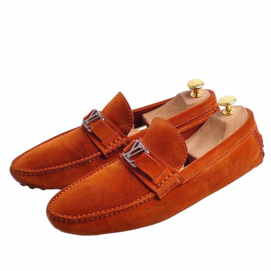 ルイヴィトン LOUIS VUITTON ローファー ドライビングシューズ LV金具 スウェードレザー シューズ 靴 メンズ 6 1/2(25.5cm相当) オレンジ
