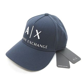 アルマーニエクスチェンジ(ARMANI EXCHANGE)のアルマーニエクスチェンジ タグ付き ベースボールキャップ 帽子 ロゴ刺繍 紺 白(キャップ)