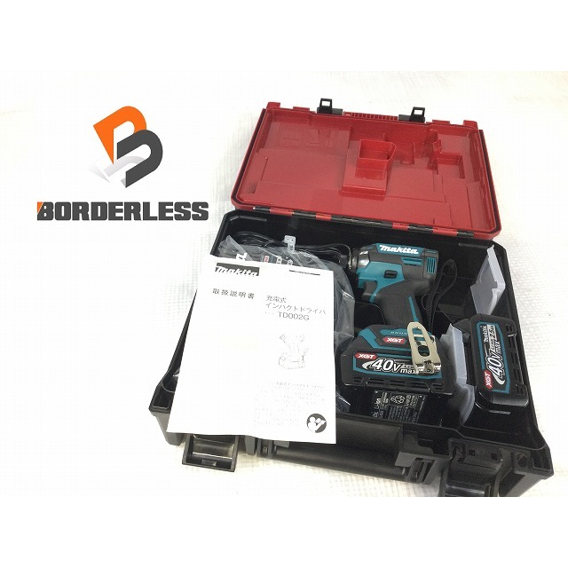 ☆極美品☆makita マキタ 40Vmax 充電式 インパクトドライバ TD002GRDX 青 バッテリー2個(BL4025) 充電器+ケース ※コメント必読 69668