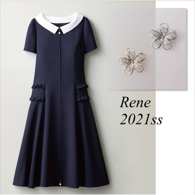 未使用 Rene♡ 2021年完売品 パーフェクトネイビーワンピース 堅実な