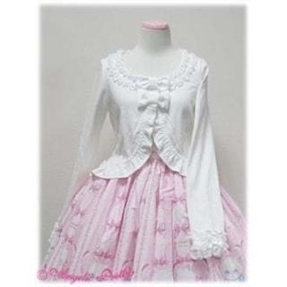 アンジェリックプリティー(Angelic Pretty)の【未使用品】ラウンドフリルカットカーディガン(シロ)(カーディガン)