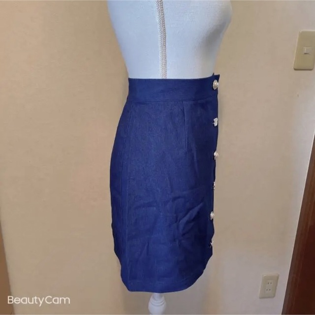 大きいサイズ☆デニムスカート レディースのスカート(ひざ丈スカート)の商品写真