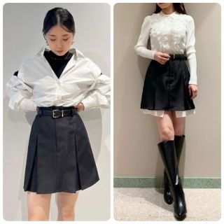 SNIDEL - SNIDEL スナイデル ヘムシャツミニスカート BLK