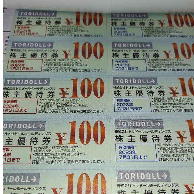 トリドールグループ　株主優待　25,000円分