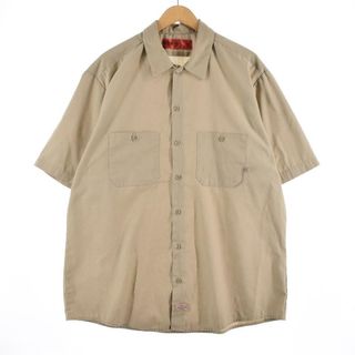 ディッキーズ(Dickies)の古着 ディッキーズ Dickies 半袖 ワークシャツ メンズXXL /eaa327823(シャツ)