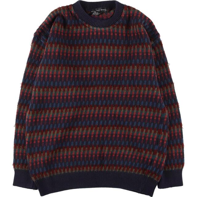 GEOFFREY BEENE 総柄 コットン アクリルニットセーター メンズL