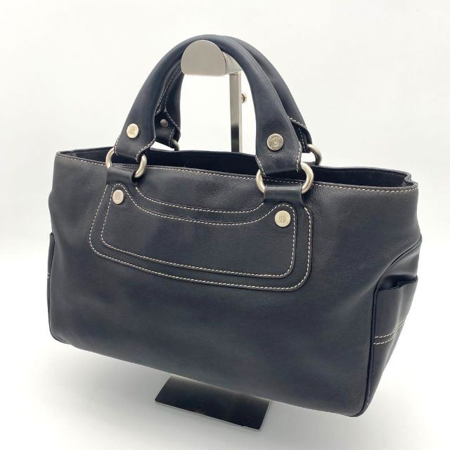 美品】CELINE セリーヌ ブギーバッグ レザー ハンドバッグ ブラック 黒-