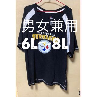 マジェスティック(Majestic)の大きいサイズ男女兼用　PITTSBURGH STEELERSの五分袖Tシャツ(Tシャツ/カットソー(半袖/袖なし))