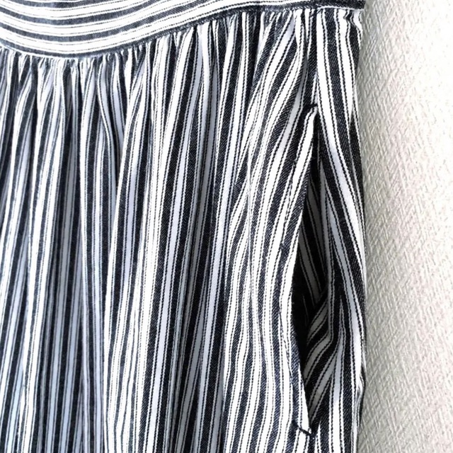 SM2(サマンサモスモス)の美品 サマンサモスモス テンテッド ストライプ デニム ギャザータックスカートF レディースのスカート(ロングスカート)の商品写真