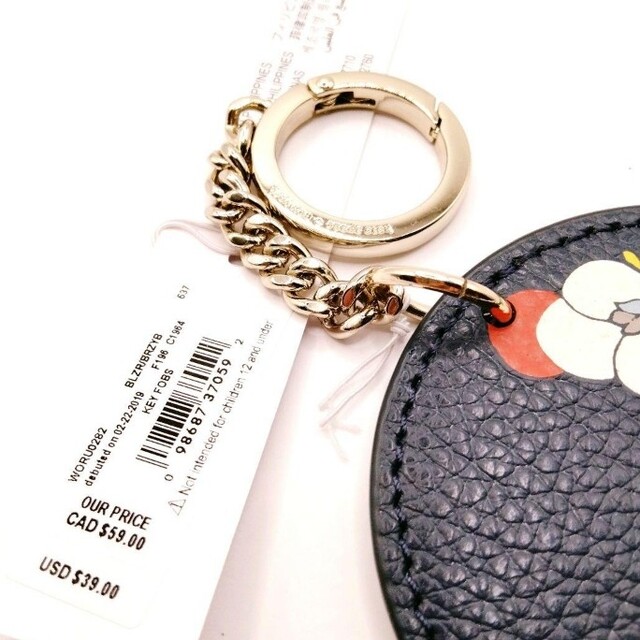 kate spade new york(ケイトスペードニューヨーク)のレア！新品未使用タグ付♠kate spade　サークルレザー キーリング レディースのファッション小物(キーホルダー)の商品写真