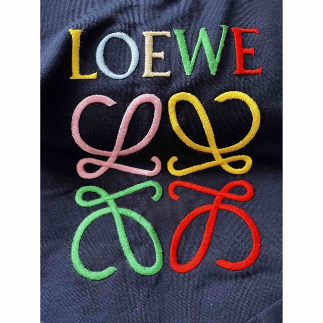 LOEWE アナグラムロゴ刺繍スウェット ネイビー