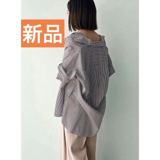 ルーニィ(LOUNIE)のルーニィ23年新品★洗える！LOUNIEコットン100%ストライプビッグシャツ(シャツ/ブラウス(長袖/七分))