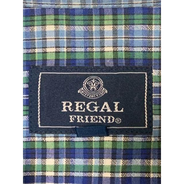 REGAL(リーガル)のREGAL  チェックコットンシャツ　ボタンダウン　半袖　M メンズのトップス(シャツ)の商品写真