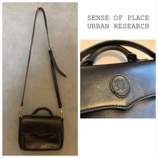 センスオブプレイスバイアーバンリサーチ(SENSE OF PLACE by URBAN RESEARCH)のSENSE OF PLACE 黒ミニショルダーバッグ ポシェット レトロ(ショルダーバッグ)