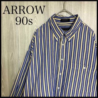 アロー(ARROW)のアロー BD長袖ストライプシャツ90sオーバーサイズ ヴィンテージ(シャツ)