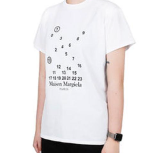 MAISON MARGIELA マルジェラ 数字刺繍ロゴTシャツ 白 L - 通販 - csa