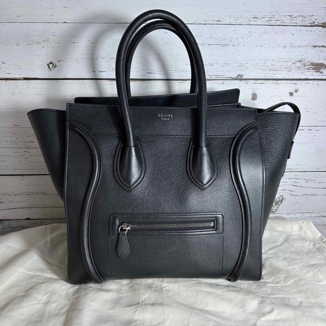 CELINE ラゲージミニショッパー トート ハンド バッグ ブラック 魅力の