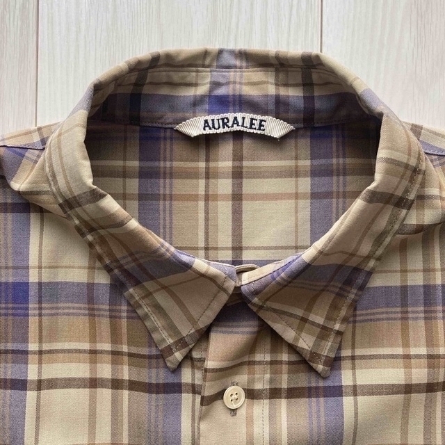 AURALEE(オーラリー)の(貴重) サイズ5 18aw AURALEE スーパーライトウールチェックシャツ メンズのトップス(シャツ)の商品写真