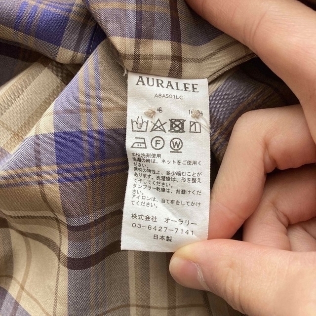 AURALEE(オーラリー)の(貴重) サイズ5 18aw AURALEE スーパーライトウールチェックシャツ メンズのトップス(シャツ)の商品写真