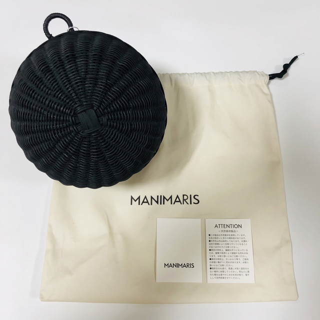 マニマリス manimaris フルムーン バスケット　ブラック レディースのバッグ(かごバッグ/ストローバッグ)の商品写真