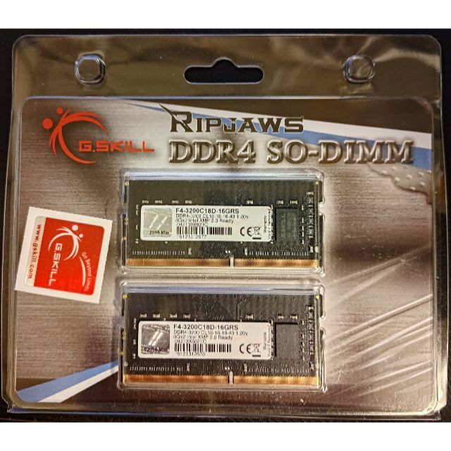 限定タイムセール G.SKILL F4-3200C16D-16GIS DDR4 PC4-25600 8GB 2枚