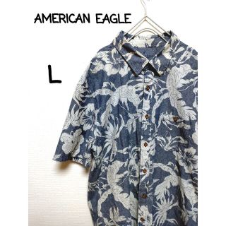 アメリカンイーグル(American Eagle)のアメリカンイーグル  シャツ　アロハシャツ　花柄　総柄　ビッグサイズ　Lサイズ(シャツ)