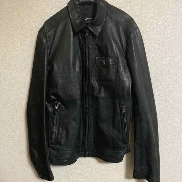 ガス メンズ レザー ジャケット リアルレザー 正規品 - レザージャケット