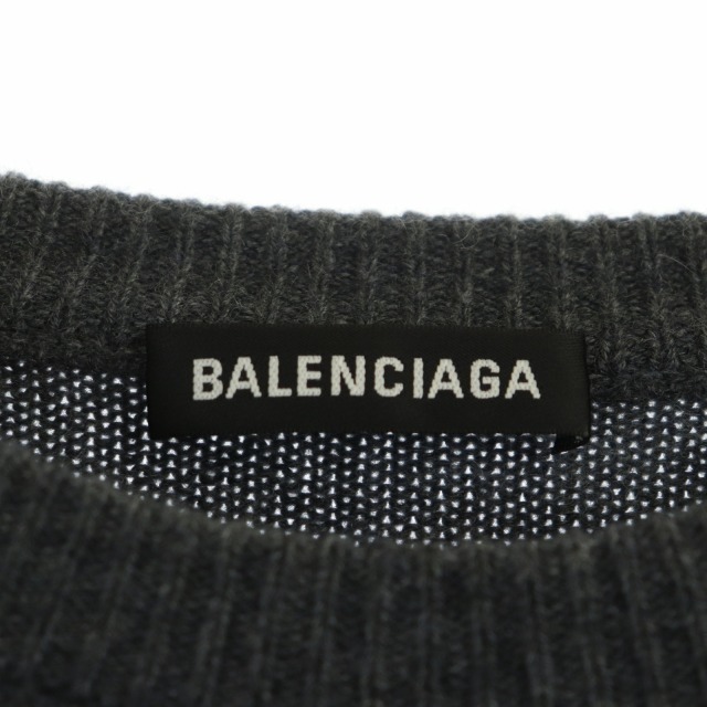 バレンシアガ BALENCIAGA ロゴ刺繍 カシミヤ ニット セーター 長袖