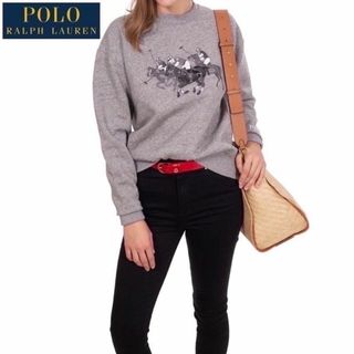 ポロラルフローレン(POLO RALPH LAUREN)の美品 正規 US Ｍ Polo Match ヘザード フリース スウェットシャツ(トレーナー/スウェット)