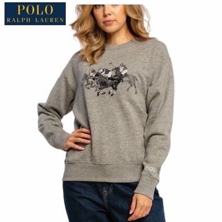 ポロラルフローレン(POLO RALPH LAUREN)の美品 正規 US Ｍ Polo Match ヘザード フリース スウェットシャツ(トレーナー/スウェット)